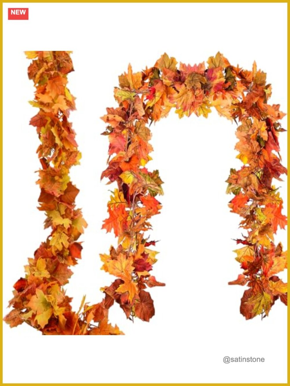 3 Pack Artificial Fall Maple Leaf Garland 6 Ft/Piece Faux Autumn Foliage Decor